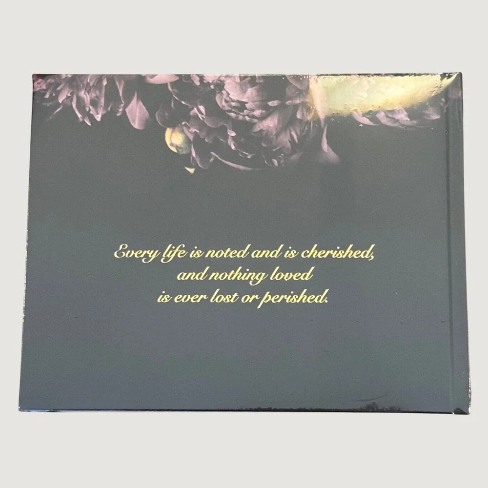 Funeral Guest Book Set with Pen Sign In Card Floral Memorial Celebration Life
